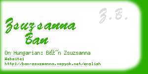 zsuzsanna ban business card